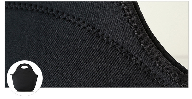 Eco Friendly Dustproof Black Neoprene Lunch Tote Bag
