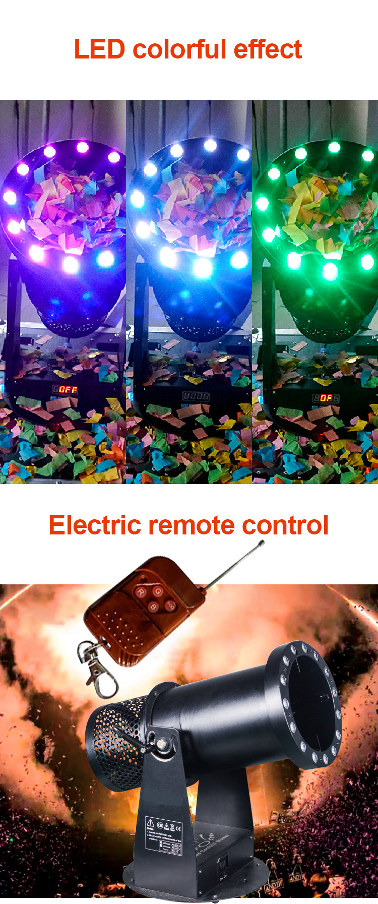 AC110V Confetti Making Machine Co2 Paper Blaster For Stage Wedding Show