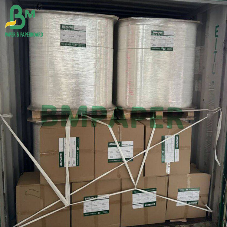 60gsm Food Grade Straw Paper Custom Stripes Colors Outer Paper 600mm 620mm Roll Wide 76mm Core