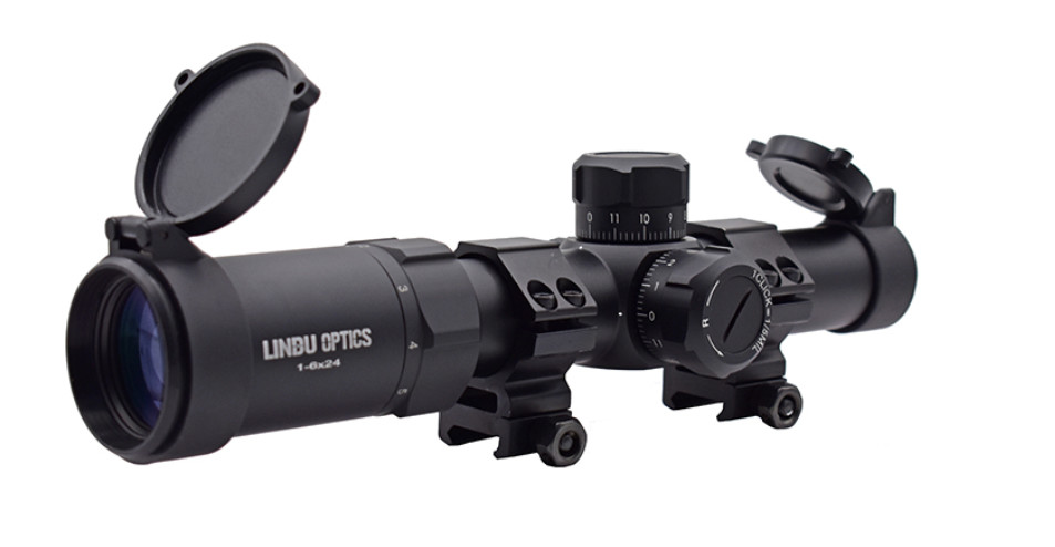 30mm 4x24 100yds Illuminated Reticle Riflescope With Mount Ring