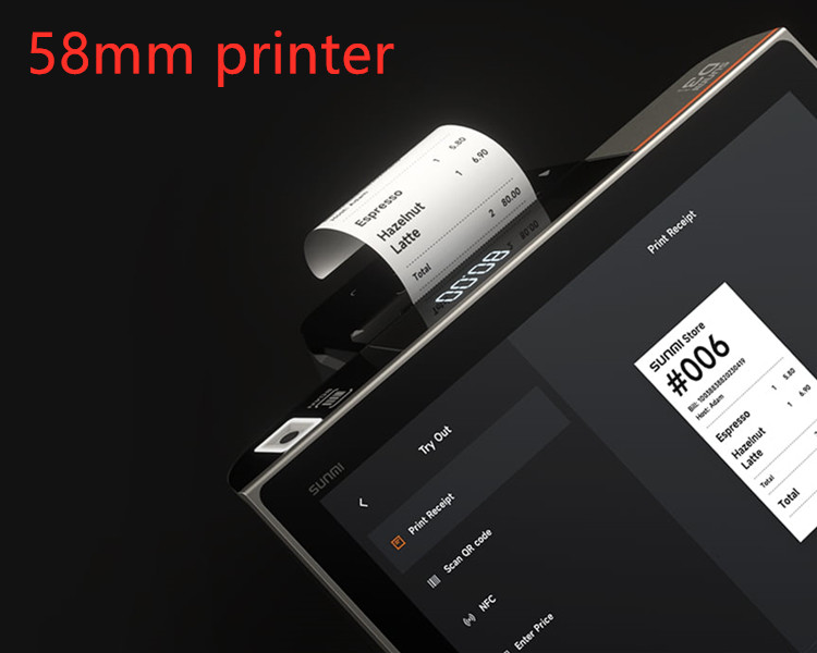 Convenient Store Android All In One POS 3GB RAM 32GB ROM With 2D Scanner