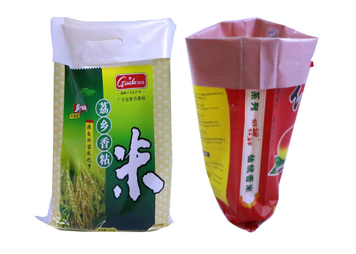 Food Grade Woven PP Bags Bopp Laminated PP Rice Packaging Bags 25kg 50kg