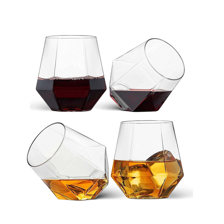 Shatterproof Acrylic Plastic Whiskey Glasses Cocktails Tritan Stemless Wine Glasses