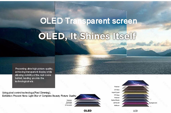 UHD Transparent OLED Display Small See Through OLED Multi Touch