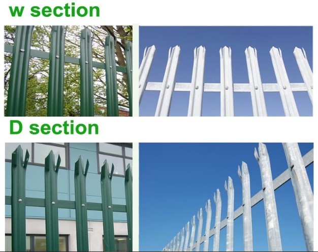 powder coated Metal Palisade Fence for Public Sites