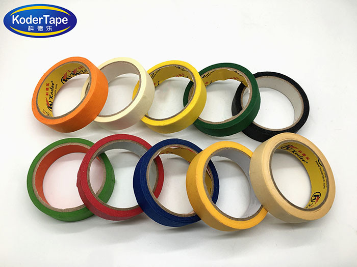 Waterproof Single Sided Car Painting 70 Micron Colored Crepe Paper Masking Tape