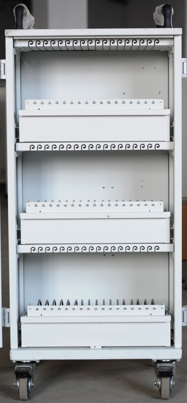 Steel Material Computer Charging Cart For 60 , Fan Cooling Laptop Storage Cart