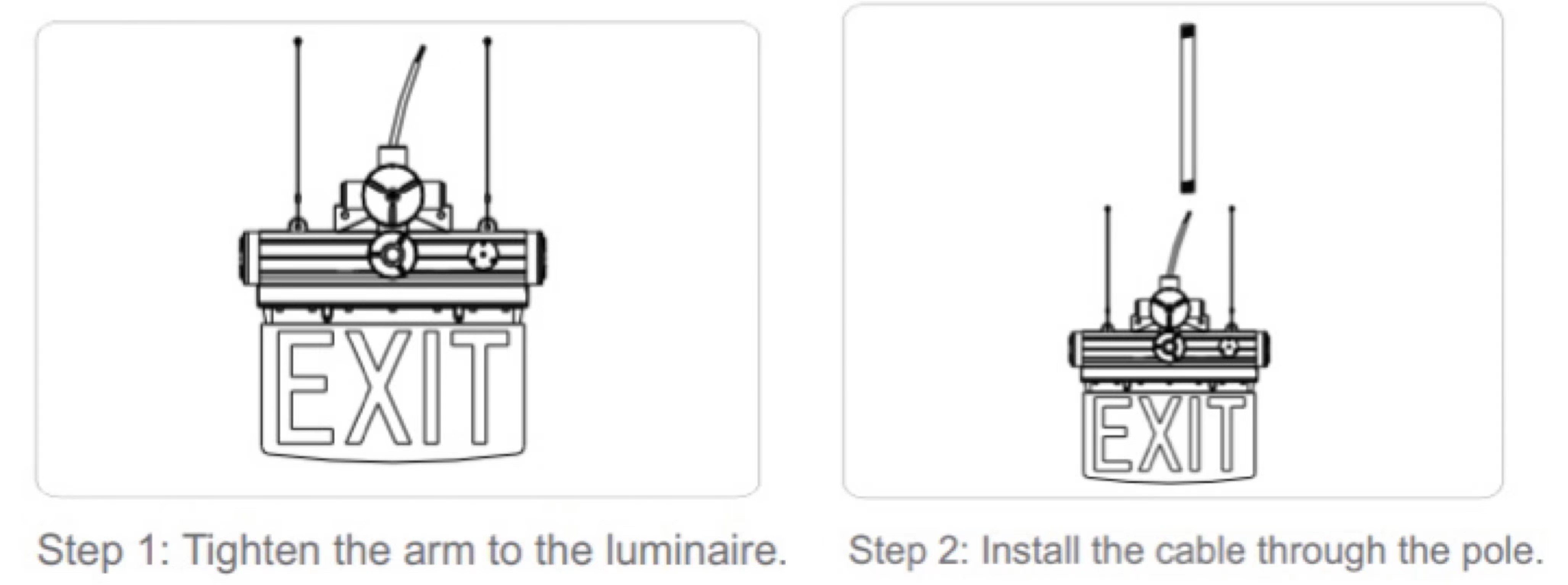 Explosion Proof Exit Sign Light Fixture 100-277V For Hazardous Locations