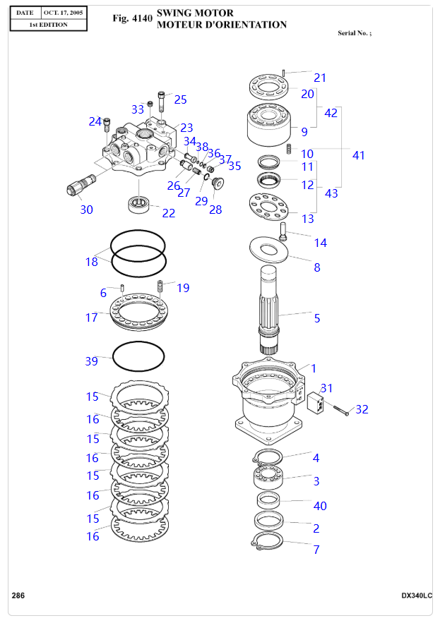 K1007543A FOR DOOSAN SOLAR340LC-V DX340LC DX420 EXCAVATORS PARTS HYDRAULIC SWING MOTOR SWING GEARBOX SWING REDUCTION GEARA SWING DEVICE (REAR) DRIVE