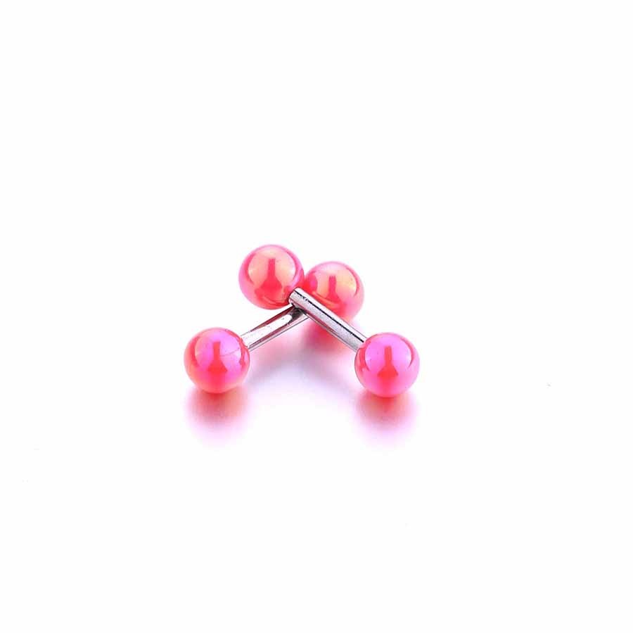Candy Color Stud Earrings Double Ball Sided Earrings for Women Ear Jewelry