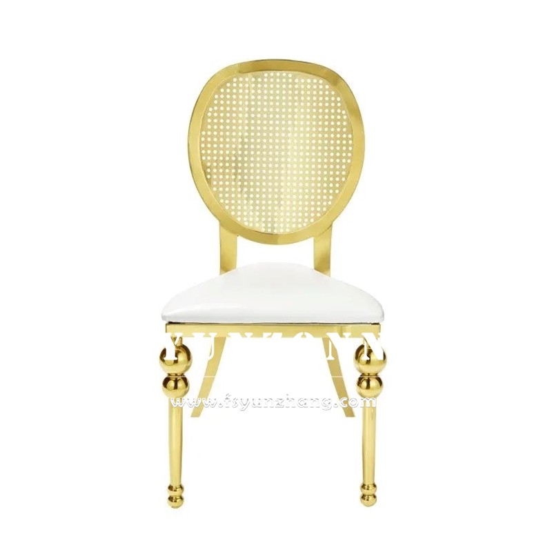 Middle East Market Dining Furniture Banquet Party Stainless Steel Chair Golden Luxury Wedding Chairs