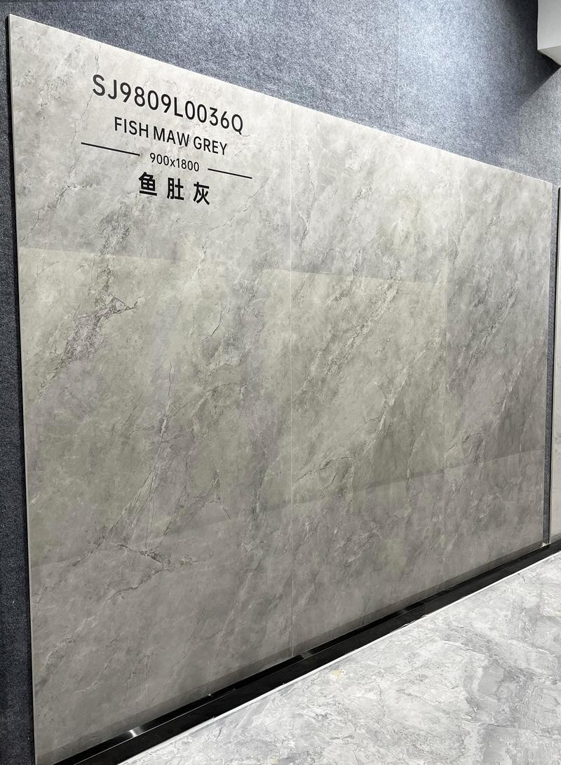 Gray Non-Slip Polished Porcelain Glazed Floor Tile And Wall Tiles For Living Room And Dining Room 900x1800x9mm Marble Look