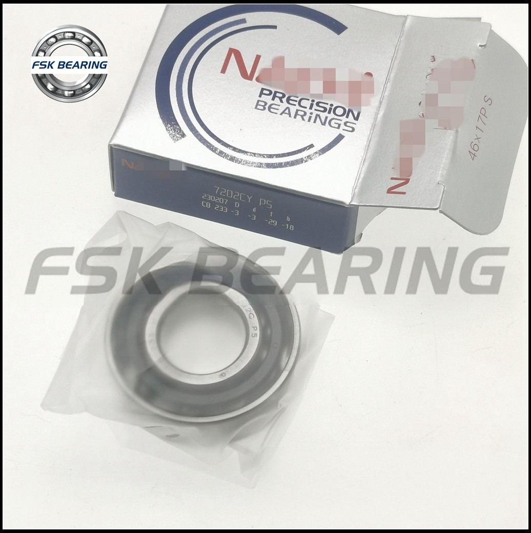 Single Row 7202CY P5 7202C P5 Angular Contact Ball Bearing 15x35x11 mm Gcr15 Chrome Steel