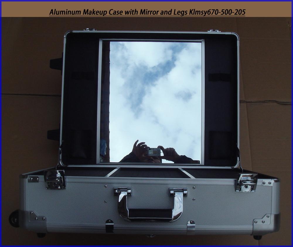 Aluminum Makeup Case with Mirror and Legs KLMSY670-500-205