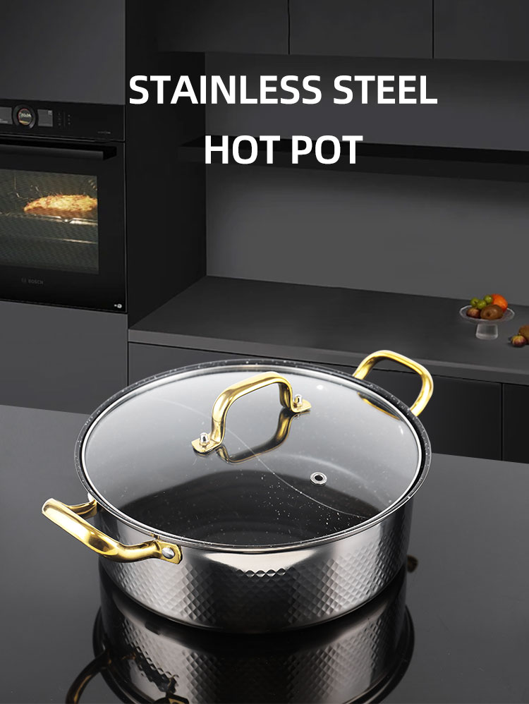 New Arrival Soup & Stock Pot Induction Cookware Kitchen Pots 304 Stainless Steel Hot Pot With Divider
