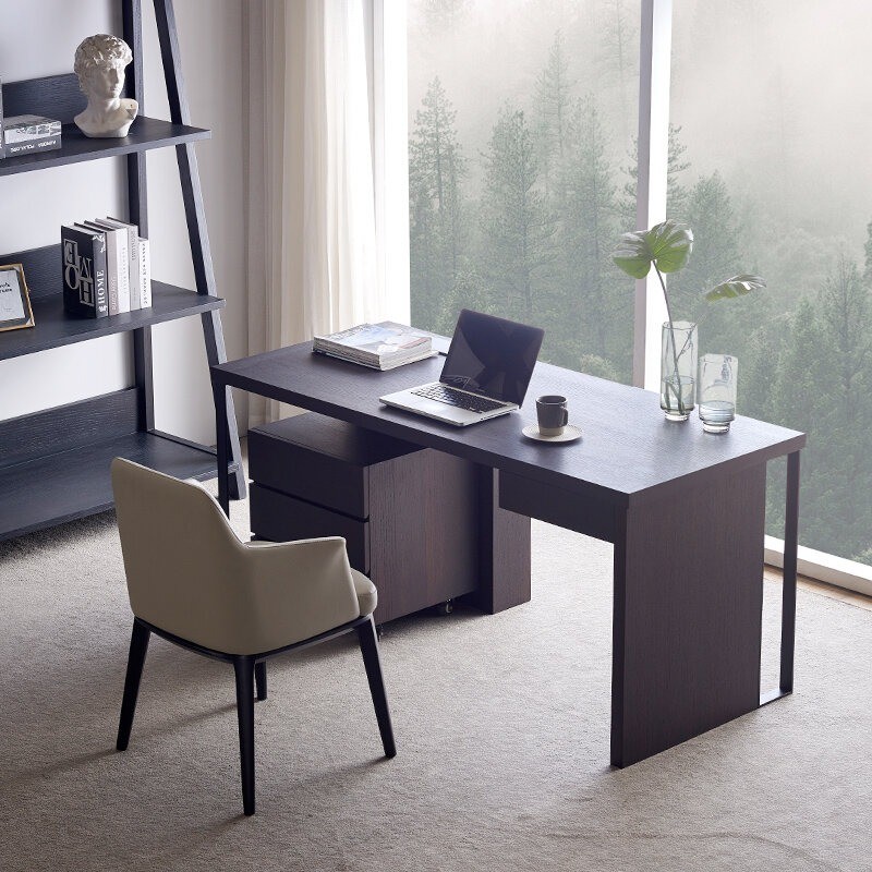 ODM Drescher Desk With Removable Drawers Smoked Wood Star Hotel Room Furniture