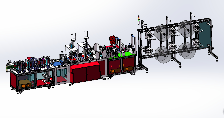 300kw Power Cupped Face Mask Machine , Face Mask Manufacturing Machine PLC Control