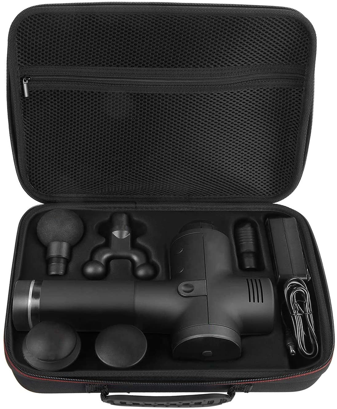 Thermoformed EVA Massage Gun Case , Zipper Hard Storage Carrying Case