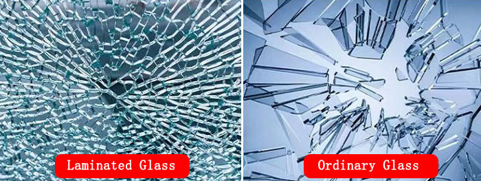 Custom Laminated Glass Shower Door 6+6 Double Toughened Laminated Glass PVB Film