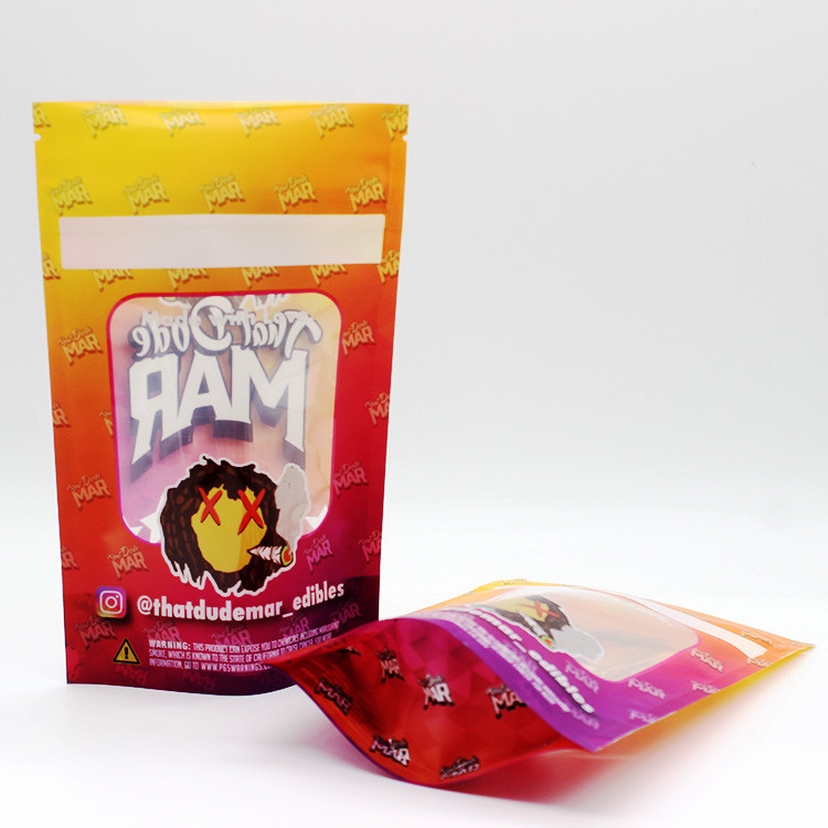 weed Aluminum Foil Mylar Bag Stand Up Zipper 3 Sided Sealed Bag