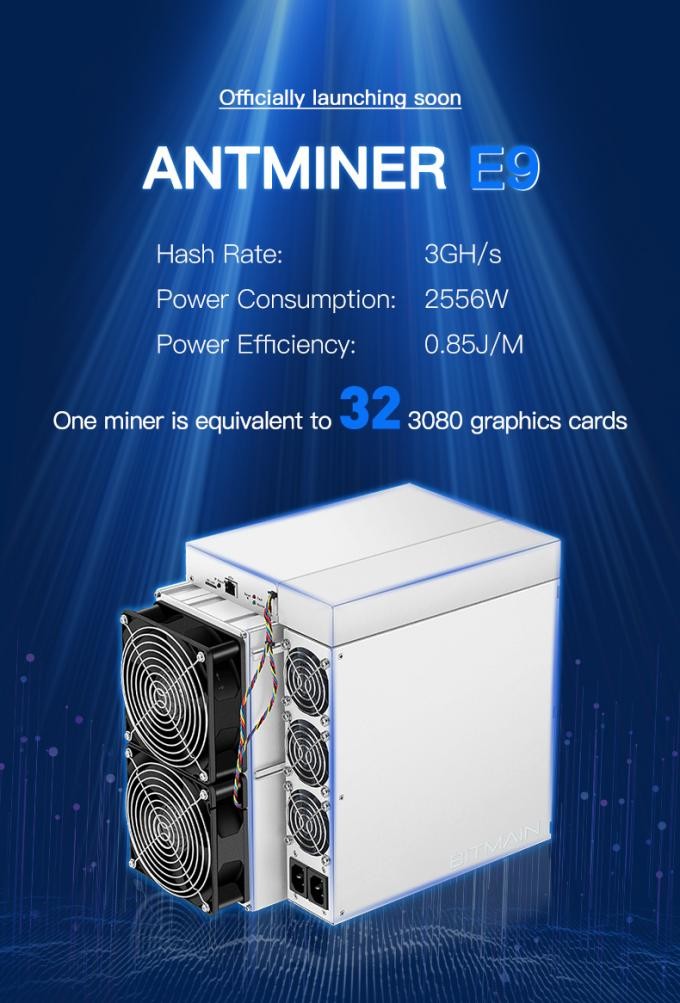 2556W 12V EtHash ASIC Mining Devices Bitmain Antminer E9 3Gh