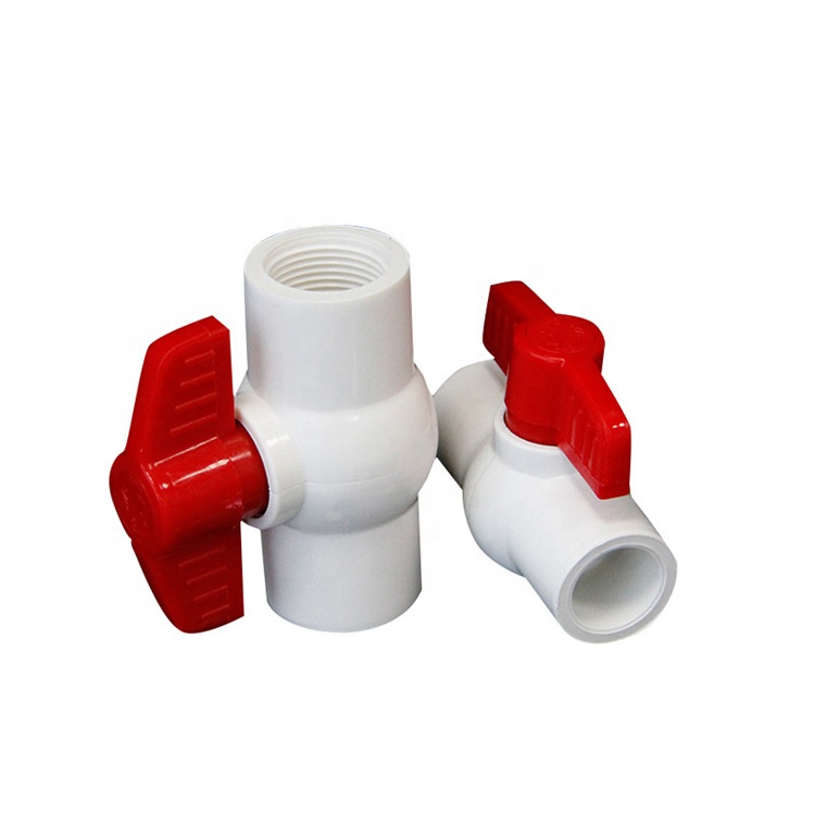 Standard Length 2" PVC Compact Ball Valve for White Plumbing Materials in White Color