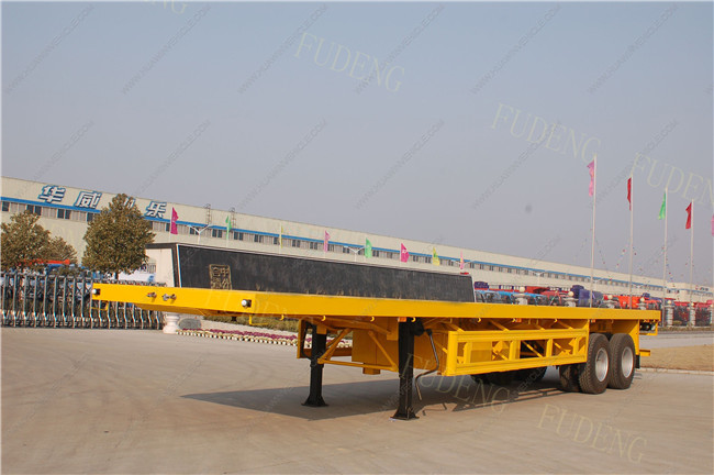 2 axle Flat bed Container Semi Truck Trailer with twist lock air bag suspension