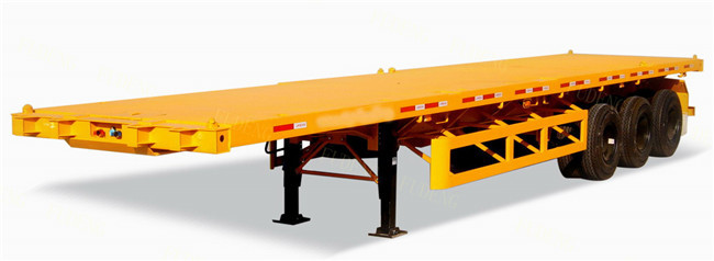 20&40ft Flatbed trailer with tri axles FUWA or BPW truck trailer steel material