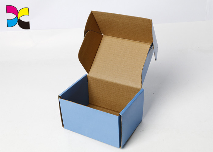 High End Blue Printed Gift Boxes / Rectangle Cardboard Packing Boxes