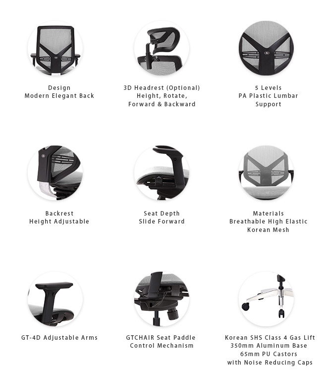 Back Height Adjustable Staff Office Chair Ultra Thin Backrest Computer Task Chairs