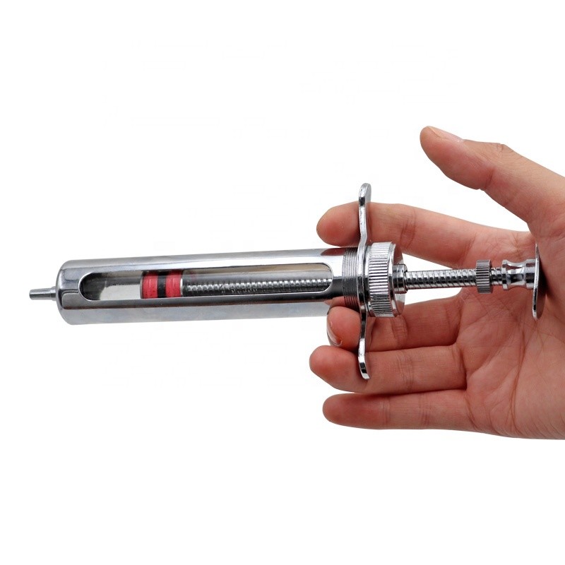 Pet Health Care 50ml Veterinary Metal Syringe 21CM Veterinary Injection Gun