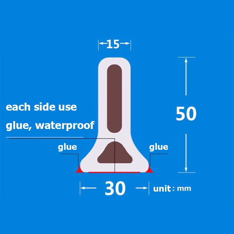 1 Meter Water Stopper for Bathroom Kitchen Slab Corner Threshold Strong Adhesive Glue Installation