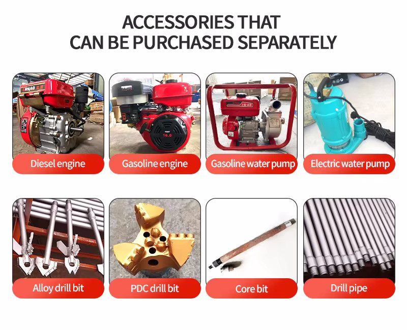 80m Gasoline Diesel Multipurpose Farm Water Well Drilling Rig