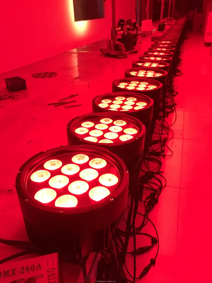 12pcs Battery Par Light Waterproof 4in1 Wireless DMX Control RGB/RGBW Emitting Color