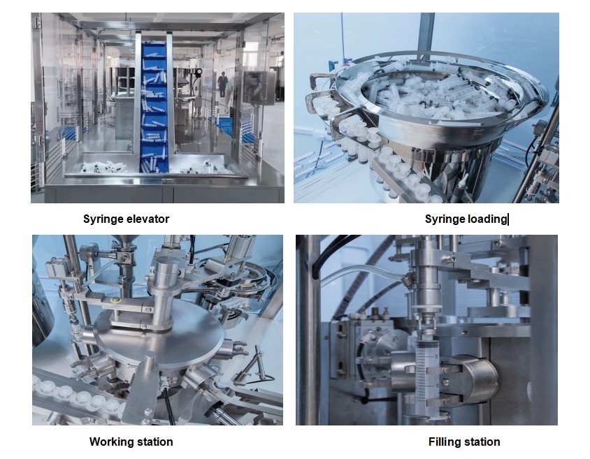 Automatic Prefilled Sterile Normal Saline Plastic Syringe Injector Gel Filling Machine