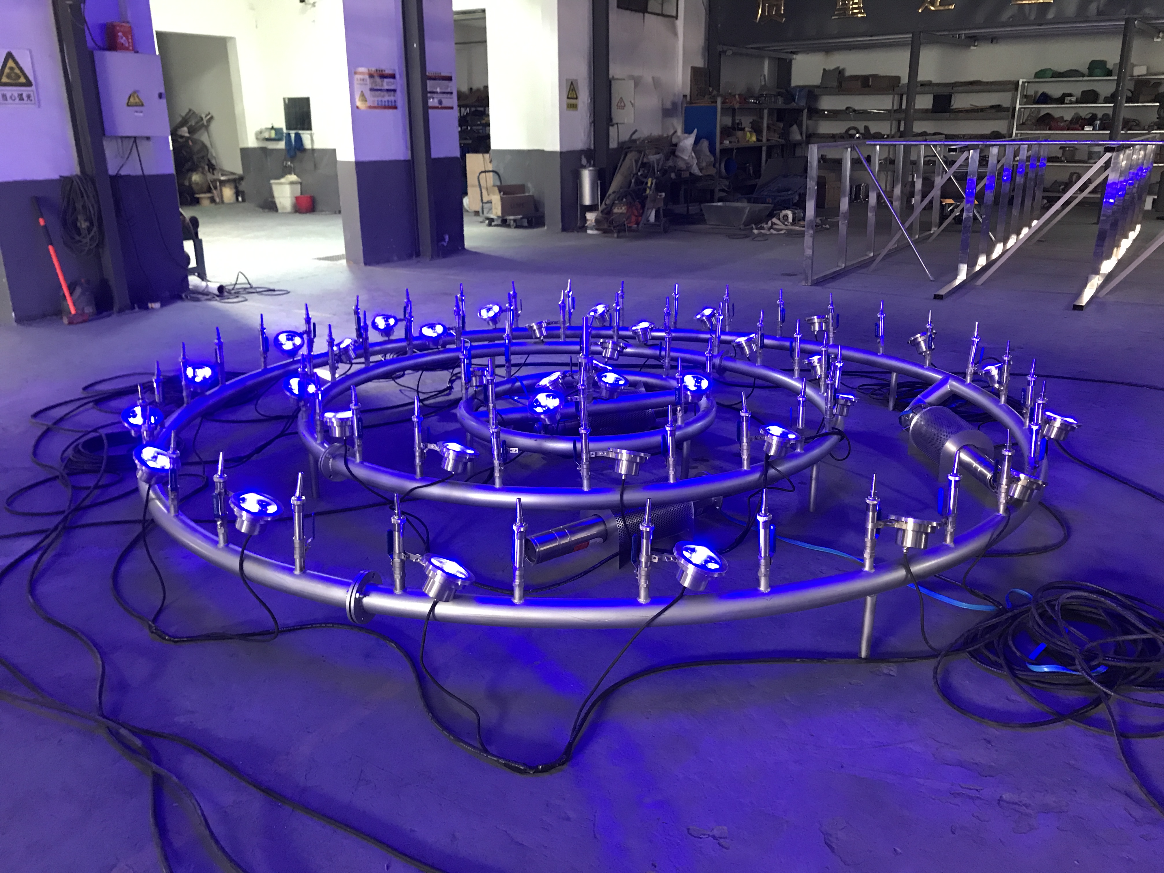 Colorful Dandelion Fountain With LED Waterproof Lights