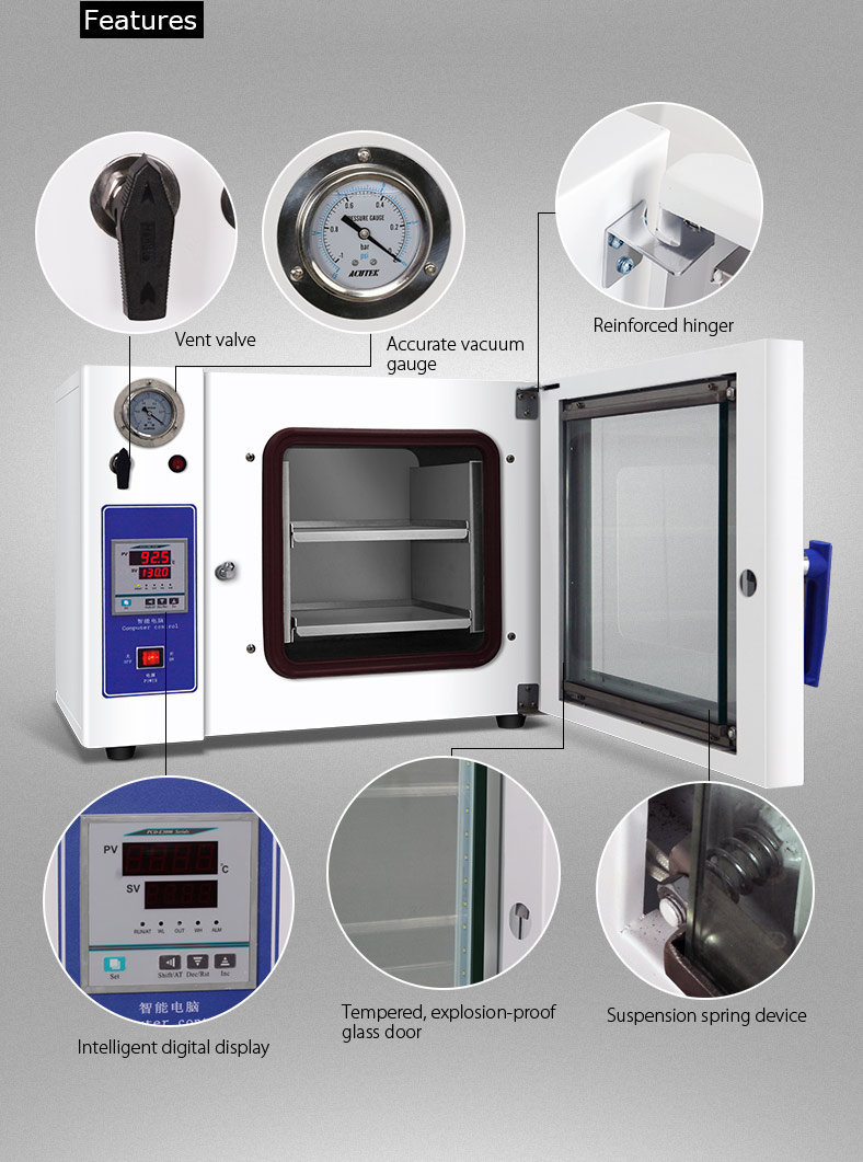 Industrial DZF Powder Vacuum Drying Oven Lab Vacuum Drying Equipment 500MM