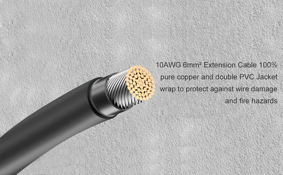 10AWG 6mm Waterproof Solar Cable Solar Panel Adapter Wire Solar Extension Cable with Female and Male Connectors Cable Kit Tool