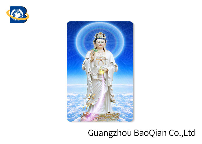 Buddha Religion Premium 3D Lenticular Card PET / PP Motion Effect Printing Figure
