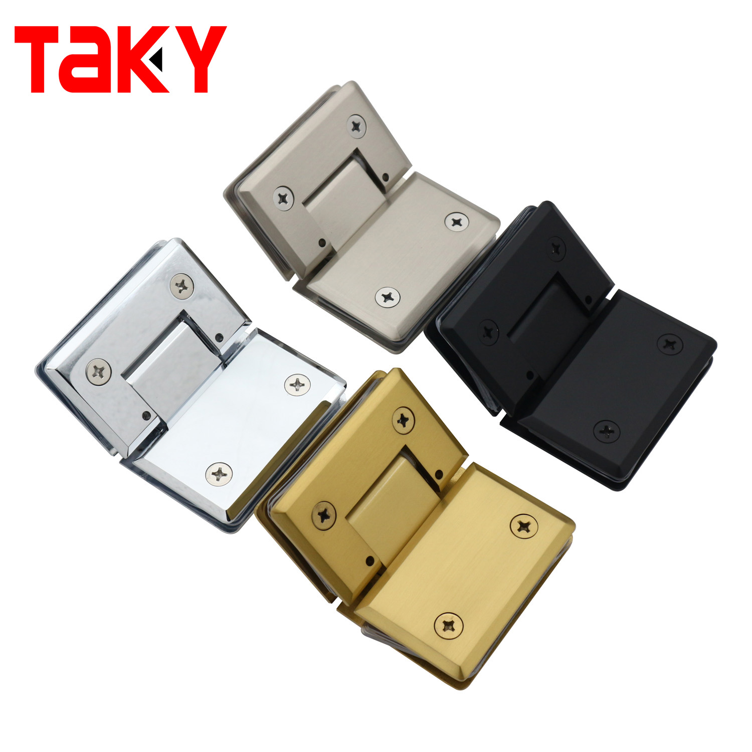 Secure Door Closure 8-12MM Glass Brushed Gold Shower Frameless Glass Door Pivot Hinge