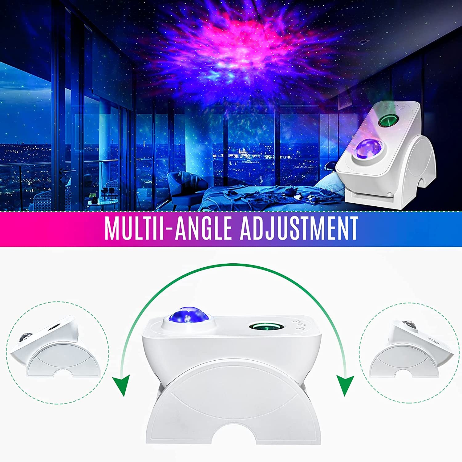 WiFi Smart Night Light Projector Square Shape With Music Mode