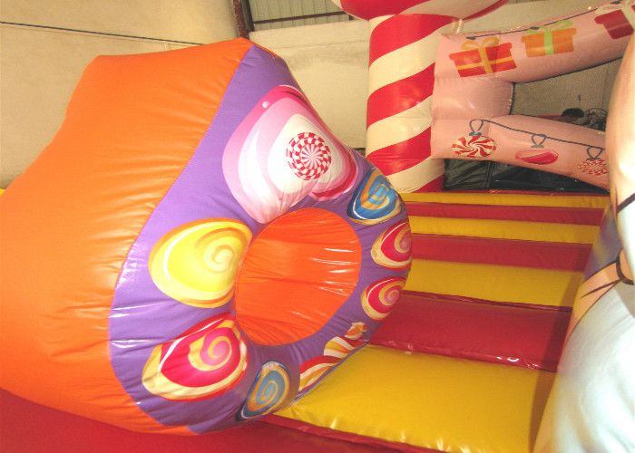 Digital painting inflatable candy house fun city big inflatable Christmas candy themed amusement park
