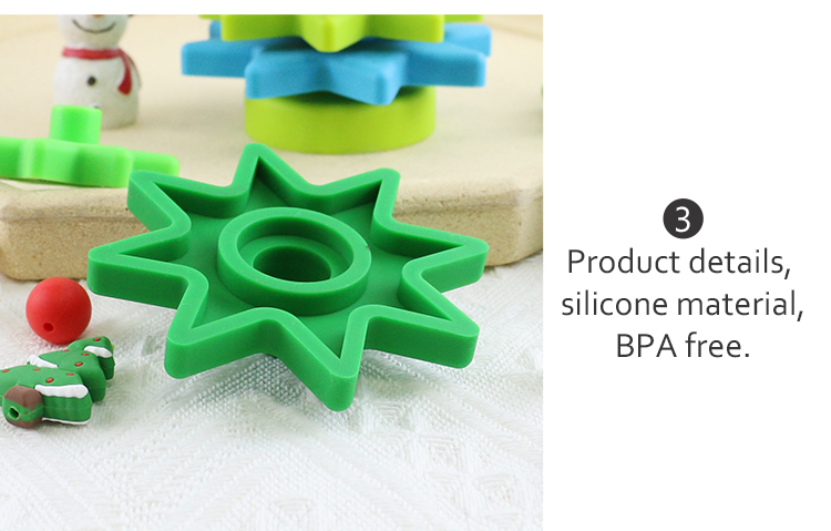 Babe Soft Silicone Stacking Rings Blocks With Christmas Tree Shape