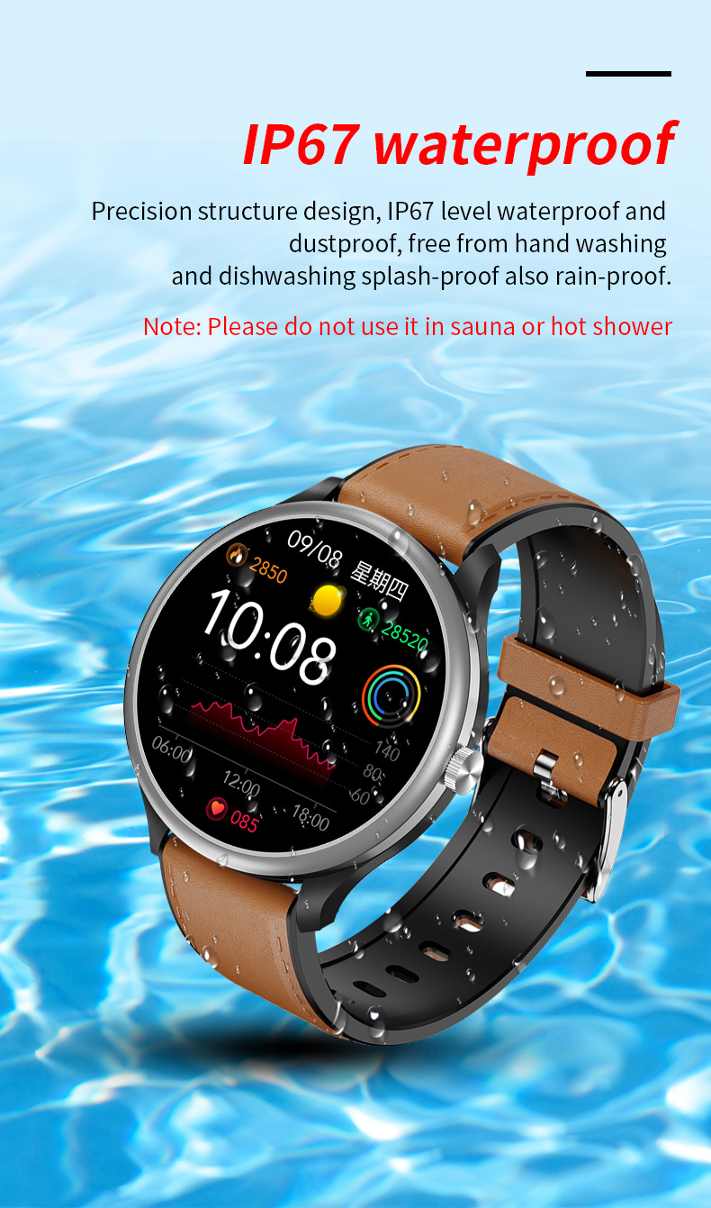 1.28 Inch Round Touch Screen ECG Smart Watch Wifi Music Control