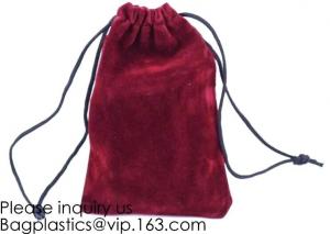 Buy cheap Trim Velvet Cloth Jewelry Pouches/Drawstring Bag Gift Bags,Wine Red, Blue, Red, Pink, Dark Green,Product Gift Bag PACK product