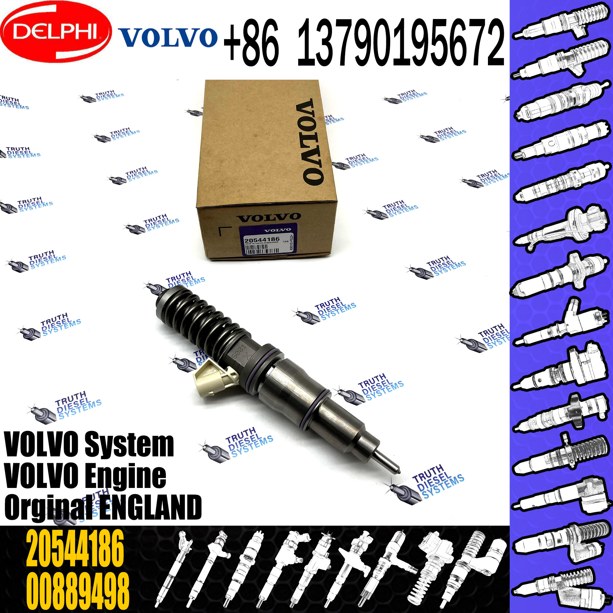 85000318 20544186 BEBE4C04001 BEBE4C04101 FH16 16.1D Euro 3 Diesel Injector for VOL FH 16