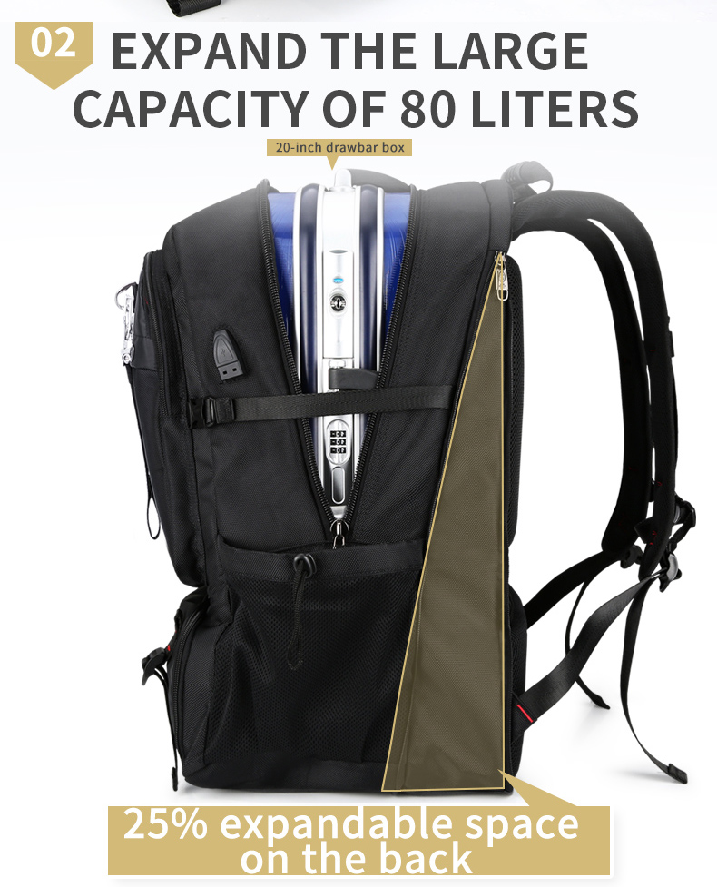 Super Large 80L High Capacity Outdoor Tactical Backpack Travel Expandable