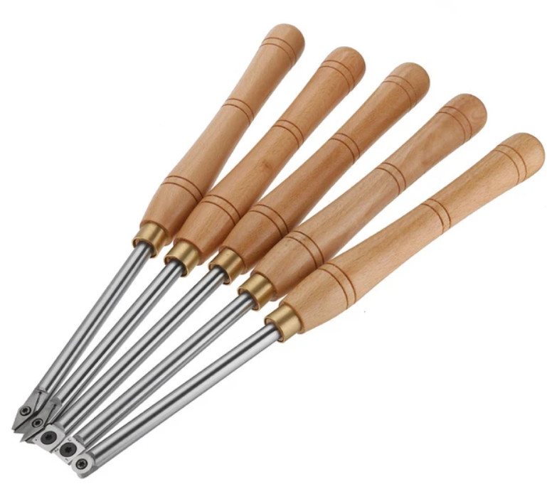 Carbide Tipped Wood Turning Tools Sets Round Shape With 12mm Inserts