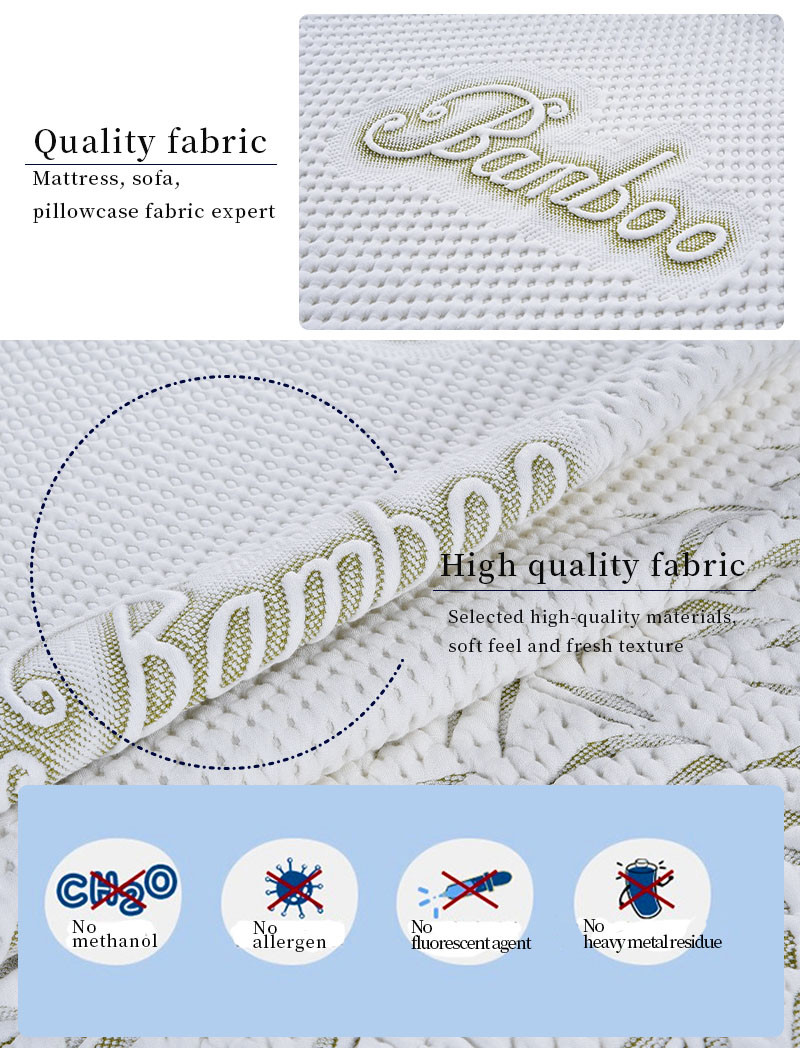 Double Jacquard Bamboo Fiber Fabric Yarn Dyed Polyester Latex Pillow Mattress Fabric