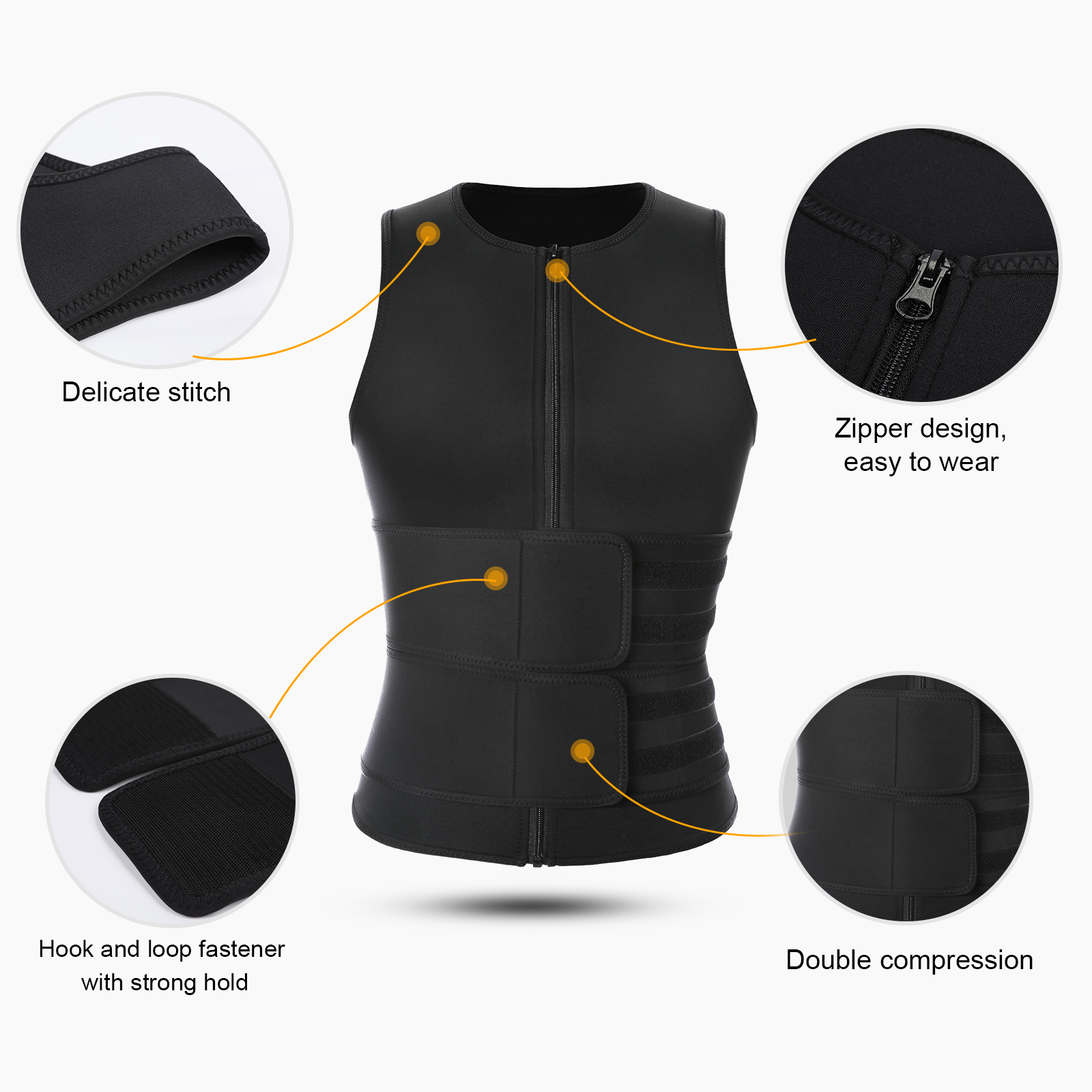 Waistdear Private Label Women's Neoprene Sweat Vest with Waist Belt Plus Size Sauna Suit